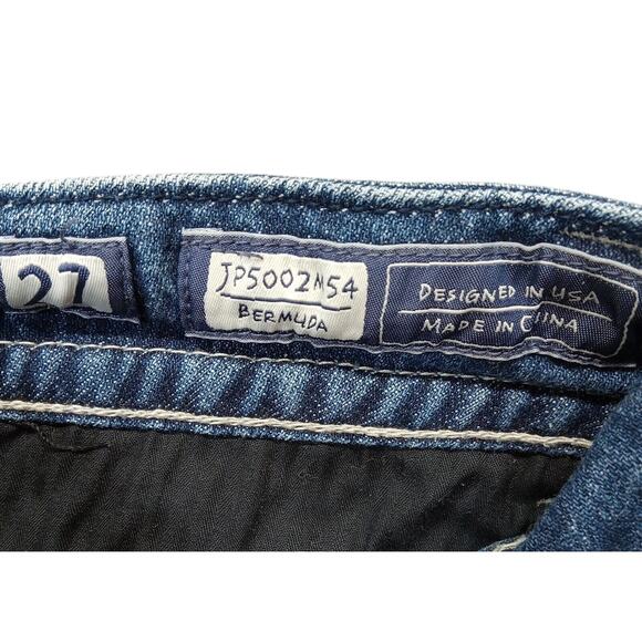 Miss Me Studded Cargo Jeans Shorts 27 Women's Bermuda Embellished Denim - Picture 5 of 7